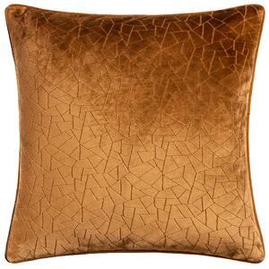 Hoem Malans Cut Velvet Piped 45cm x 45cm Filled Cushion Bronze