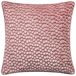 Lanzo Cut Velvet Piped 45cm x 45cm Filled Cushion Plaster Pink