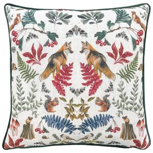 Evans Lichfield Mirrored Fox Watercolour Printed Piped Filled Cushion 43cm x 43cm Bottle