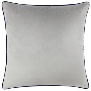 Paoletti Meridian Velvet 55cm x 55cm Filled Cushion Silver Navy