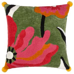 Poppy Embroidered 50cm x 50cm Filled Cushion Multi