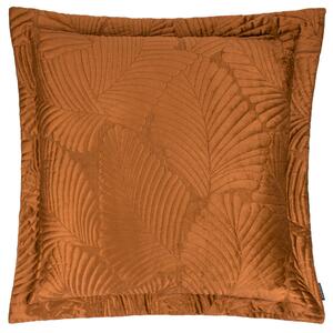 Paoletti Palmeria Quilted Velvet 60cm x 60cm Filled Cushion Rust