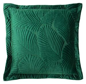 Paoletti Palmeria Quilted Velvet 60cm x 60cm Filled Cushion Emerald