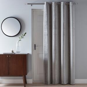 Parker Grey Chenille Eyelet Door Curtain Grey