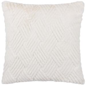 Paoletti Sonnet Cut Faux Fur 45cm x 45cm Filled Cushion White