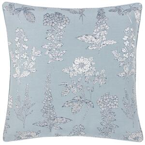 Sophia Floral Jacquard 50cm x 50cm Filled Cushion Blue