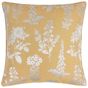 Sophia Floral Jacquard 50cm x 50cm Filled Cushion Gold