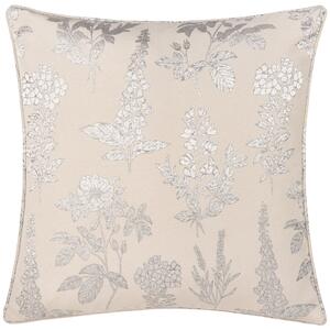 Sophia Floral Jacquard 50cm x 50cm Filled Cushion Natural