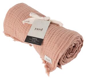 Lark Crinkled Cotton Throw Pink Clay