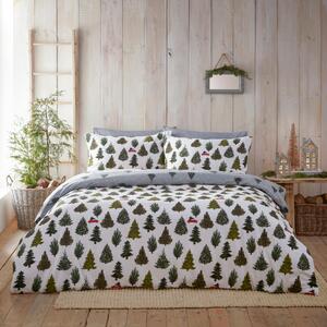 Furn Evergreen Brushed Cotton Duvet Cover Bedding Set Pine Green