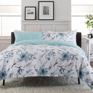 Cherry Blossom Printed Duvet Cover Bedding Set Blue
