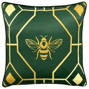 Bee Deco Geometric 43cm x 43cm Filled Cushion Emerald