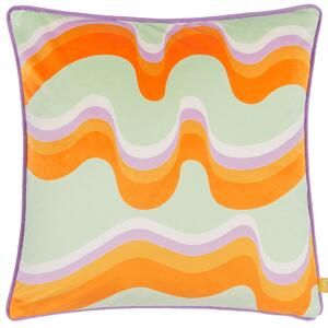 Amelie Waves Abstract Velvet 43cm x 43cm Filled Cushion Waves