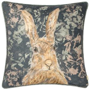 Avebury Hare Piped 43cm x 43cm Filled Cushion Navy