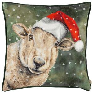 Evans Lichfield Christmas Sheep Piped 43cm x 43cm Filled Cushion Multi