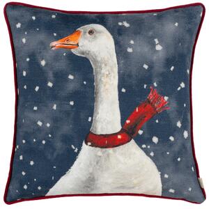 Evans Lichfield Christmas Goose Piped 43cm x 43cm Filled Cushion Multi