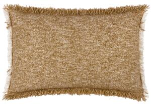 Doze Woven Fringed 40cm x 60cm Filled Cushion Biscuit