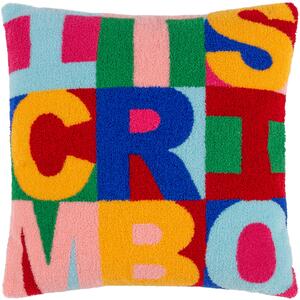 Festive-Val Crimbo Knitted 43cm x 43cm Filled Cushion Multied