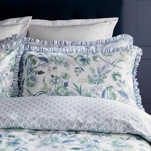Dorma Bampton Frilled Pillowcase Pair Blue