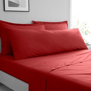 Pure Cotton Large Bolster Pillowcase Red