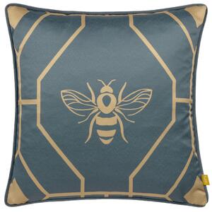 Furn Bee Deco Geometric 43cm x 43cm Filled Cushion French Blue