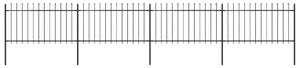 Garden Fence with Spear Top Steel 6.8x1 m Black