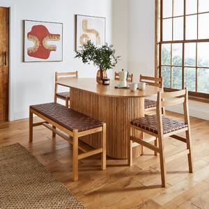 Amari 8 Seater Oval Dining Table, Wood Ash (Brown)