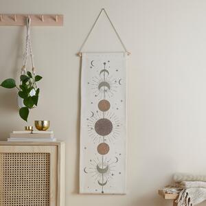 Phases of the Moon Hanging Wall Art 30x100cm Grey/Brown