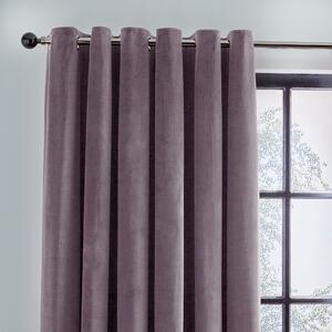 Recycled Velour Eyelet Curtains Thistle Purple