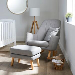 Eden Deluxe Nursery Chair & Stool Grey