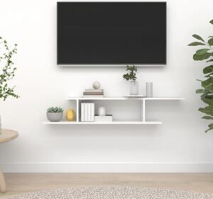 Wall-Mounted TV Shelf High Gloss White 125x18x23 cm Engineered Wood