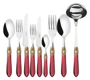 OXFORD GOLD-PLATED RING CUTLERY SET 75 - Raspberry