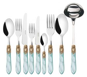 OXFORD GOLD-PLATED RING CUTLERY SET 75 - Acqua Green