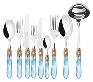 OXFORD GOLD-PLATED RING CUTLERY SET 75 - Light Blue