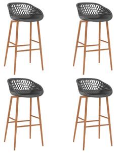 Bar Chairs 4 pcs Grey