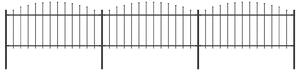 Garden Fence with Spear Top Steel (0.5-0.75)x5.1 m Black