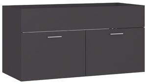 Sink Cabinet Grey 90x38.5x46 cm Engineered Wood