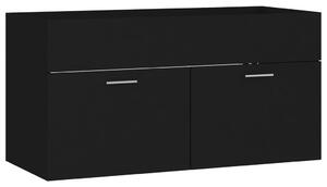 Sink Cabinet Black 90x38.5x46 cm Engineered Wood