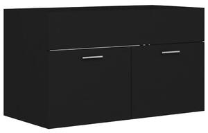 Sink Cabinet Black 80x38.5x46 cm Engineered Wood