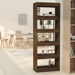 Book Cabinet/Room Divider Brown Oak 60x30x166 cm Engineered Wood