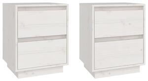 Bedside Cabinets 2 pcs White 40x35x50 cm Solid Wood Pine