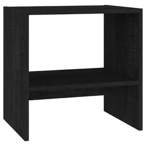 Bedside Cabinet Black 40x30.5x40 cm Solid Pinewood