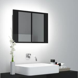 LED Bathroom Mirror Cabinet High Gloss Black 60x12x45 cm Acrylic