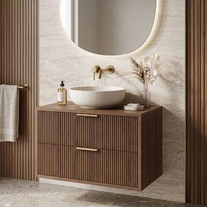 Bathroom vanity cabinet Rea Mono 80cm Brown