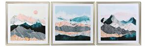 Painting DKD Home Decor Oriental Moutain 70 x 4 x 70 cm (3 Pieces)