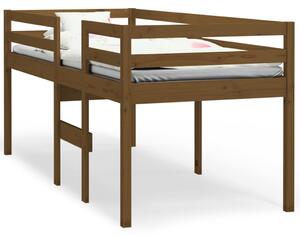 High Sleeper Bed Honey Brown 90x190 cm Single Solid Wood Pine
