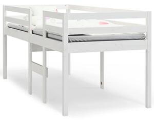 High Sleeper Bed White 90x190 cm Single Solid Wood Pine