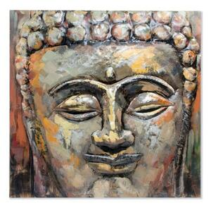 Painting DKD Home Decor Buda Wood Metal Oriental Buddha (80 x 80 x 7 cm)