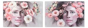 Painting DKD Home Decor Girl Flowers 120 x 3 x 80 cm Modern (2 Units)