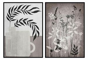 Painting DKD Home Decor 53 x 4,5 x 73 cm Modern Leaf of a plant (2 Units)